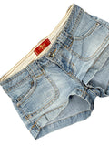 washed denim hotpants (S)