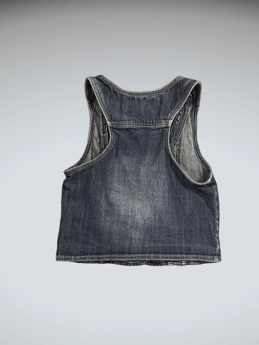 Mossimo Supply Co Blue Denim Vest Women (XL)