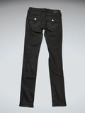 Black Slim-Fit Jeans with Flap Pockets (S)