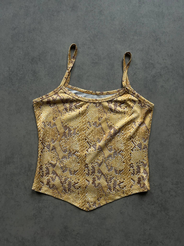 Yellow snake print top