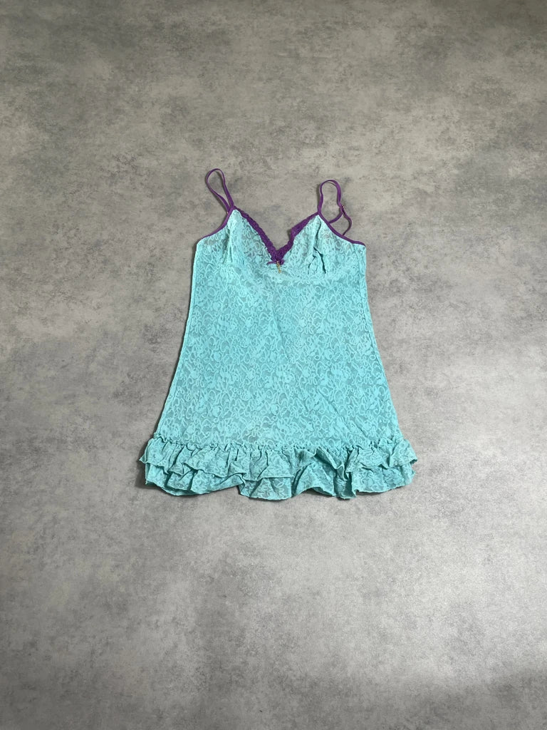 turquoise lace dress (L)