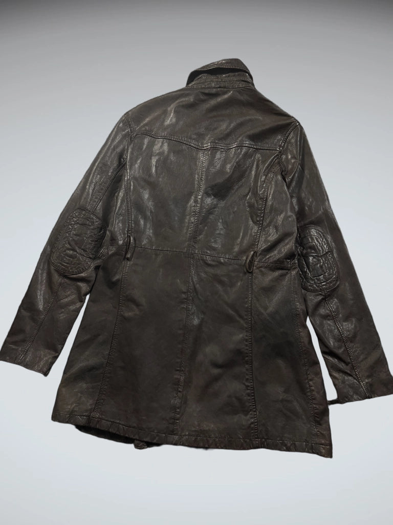 Brown Vintage Leather Coat (M)
