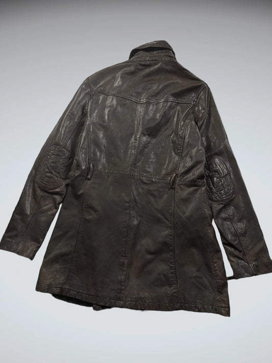 Brown Vintage Leather Coat (M)