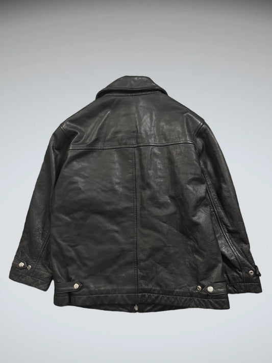 Class Club Black Vintage Leather Jacket (M)