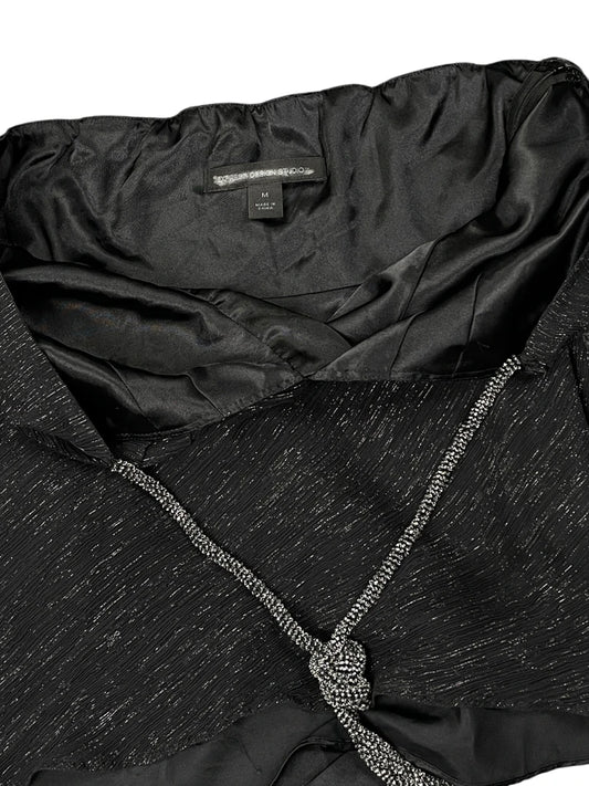 Black Satin Effect Vintage Top (M)