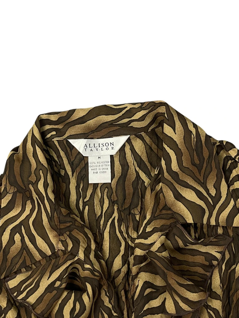 Allison Taylor green zebra pattern top (M)