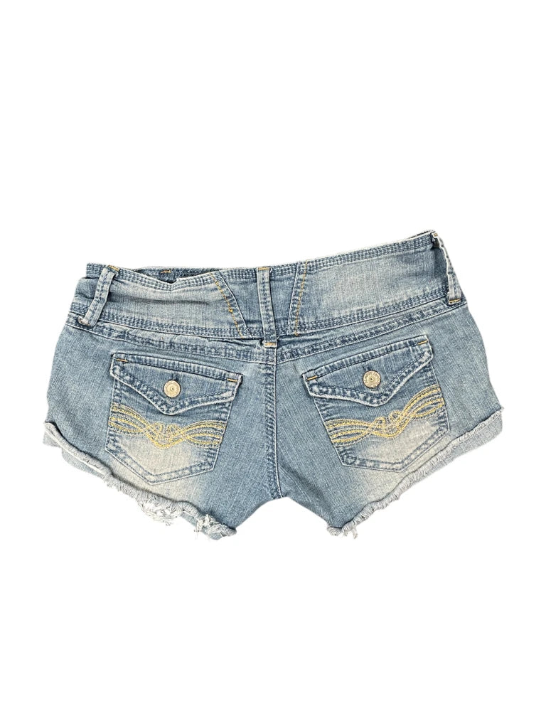 Almost Famous Light Wash Distressed Denim Hotpants (S)