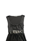 Black Long Belt Detail Dress Top (S)