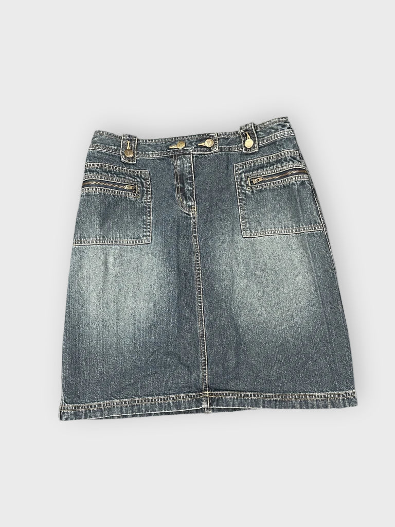 Zipper Pocket Denim Skirt (M)