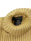 Gold Metallic Ribbed Turtleneck Top (S)