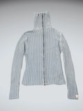 Turquoise Ribbed Zip Cardigan (M)