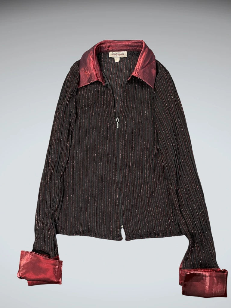 pierre cardin burgundy zip jacket (XS)