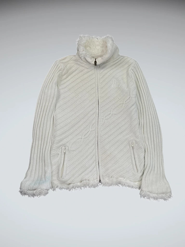 Snow Drift White Zip Sweater (M)
