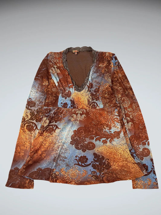 Danier brown V-cut dress top (M)