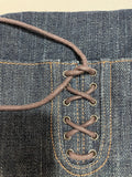 Guess Denim Lace-Up Shoulder Bag Dark Wash Vintage Aesthetic (ONESIZE)