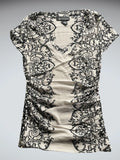 Baroque Print Ruched Top (M)