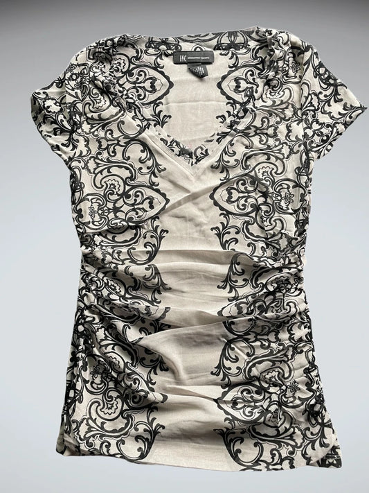 Baroque Print Ruched Top (M)