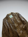 H&H Light Brown Vintage Leather Blazer Coat (XL)