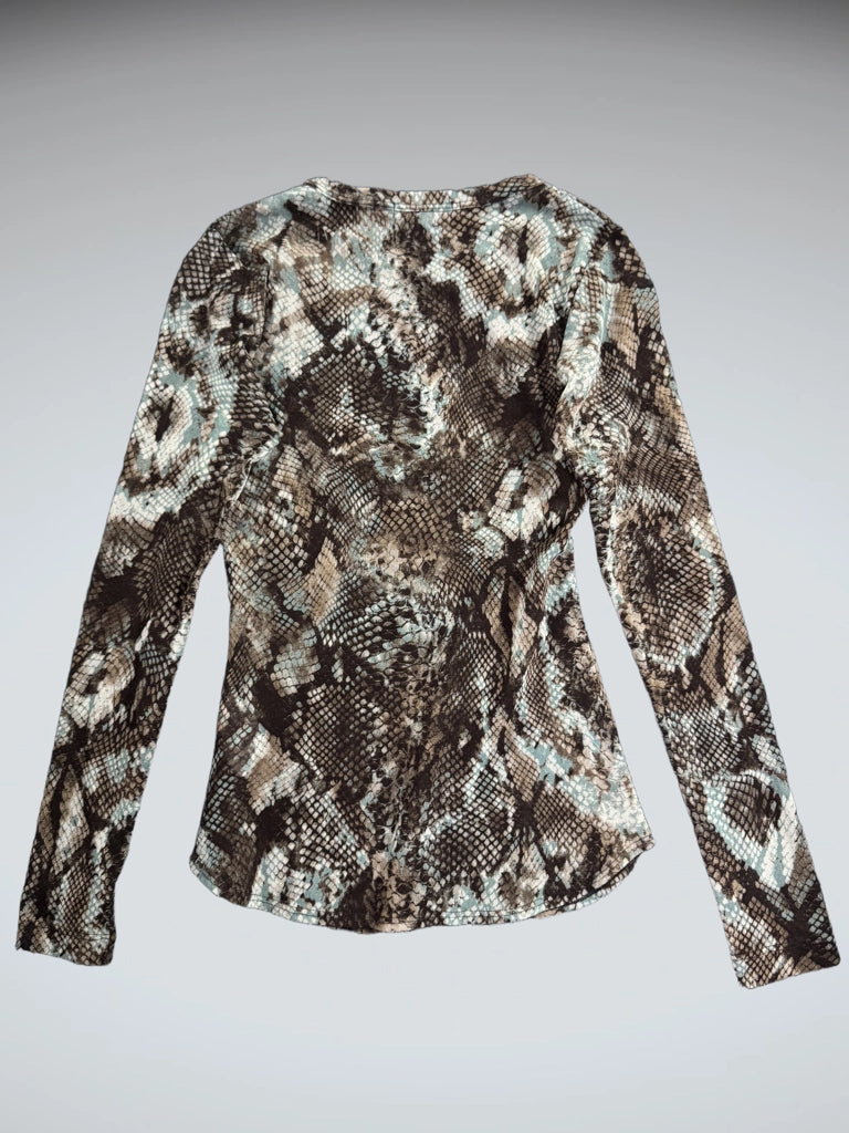Wild Snake Print Long Sleeve Top (S)