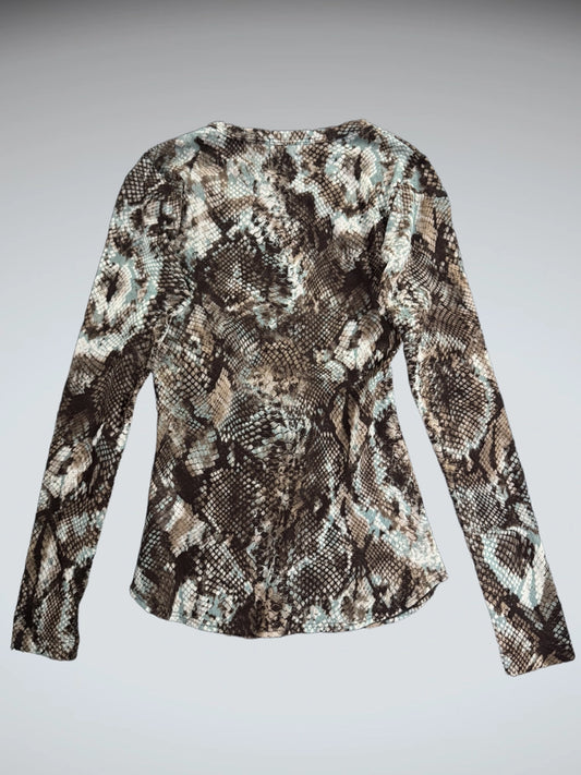 Wild Snake Print Long Sleeve Top (S)