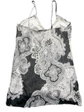 Black and White Paisley Lace Trim Cami Top (S)