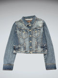 Seduction Cropped Faded Denim Jacket (M)