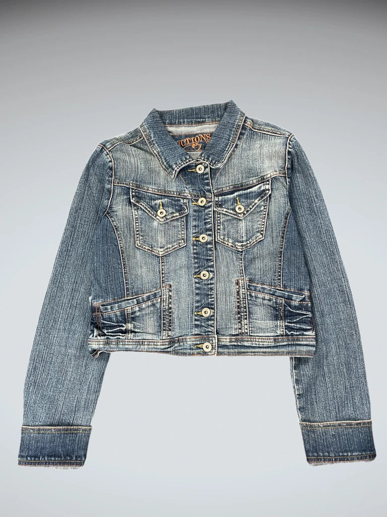 Seduction Cropped Faded Denim Jacket (M)