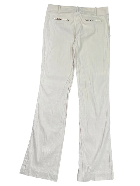 Beige Linen-Blend Tailored Suit Pants (M)
