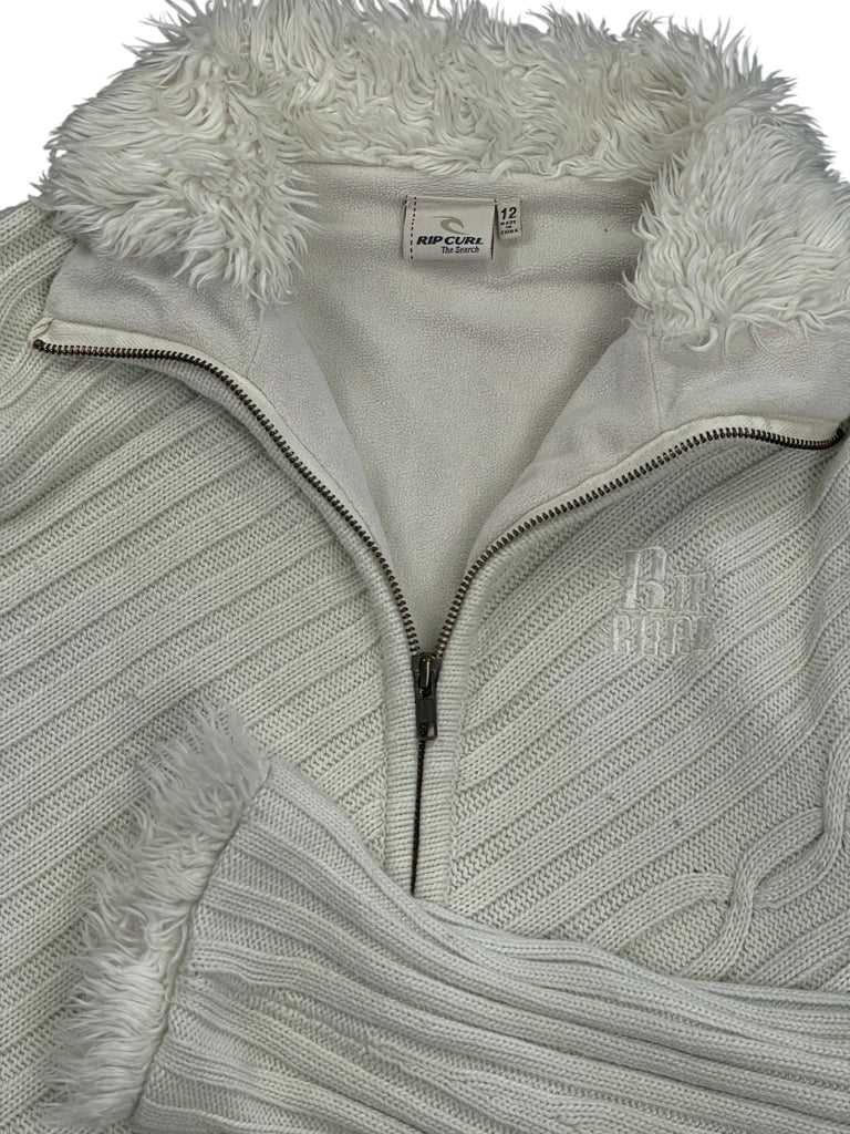 Snow Drift White Zip Sweater (M)