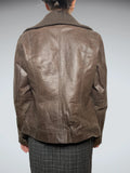 brown leather jacket