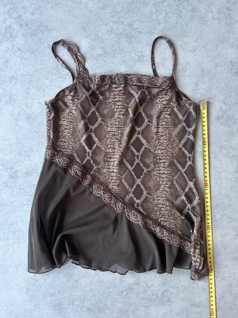 Snake print y2k brown top