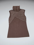 brown studded turtleneck top (L)