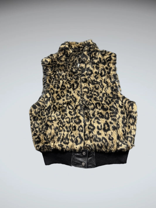 Ashley Black Pattern Vintage Vest Women (XL)