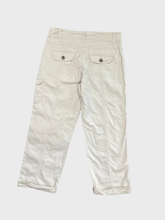 back view, Camaieu White Cargo Pants, vintage Y2K second hand piece