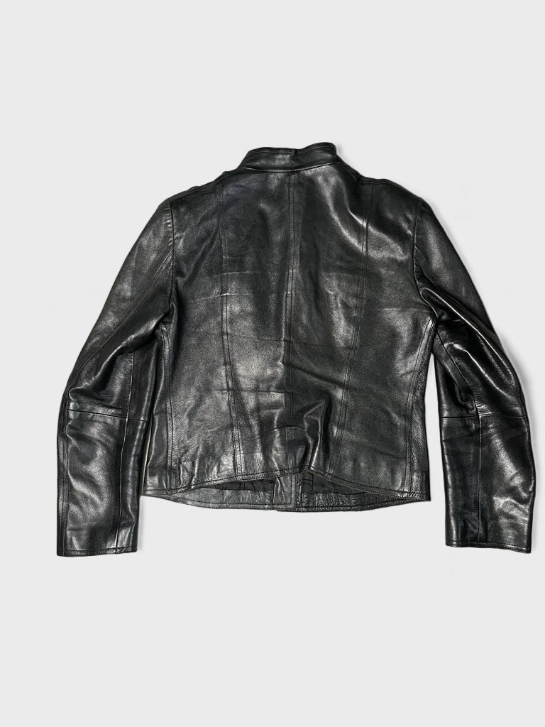 detail view, Carla Carini Leather Jacket, vintage Y2K second hand piece, image 5