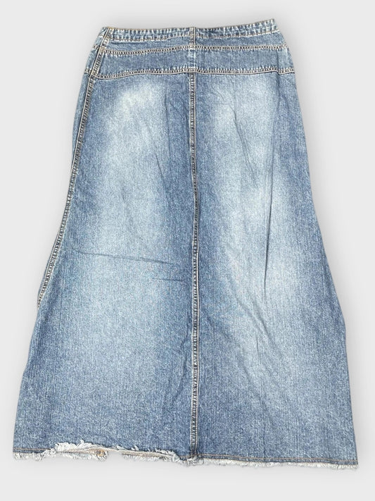 back view, Carolina Blues Long Denim Skirt, vintage Y2K second hand piece