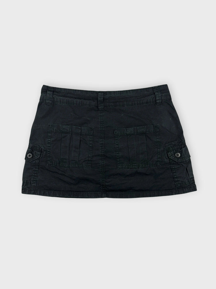 Edgy Black Mini Skirt with Pockets (W314)
