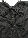 Black Lace-Up Corset Cami (L)