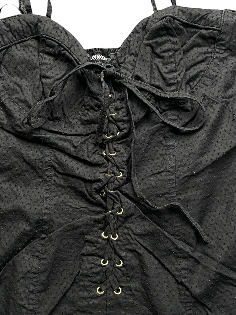 Black Lace-Up Corset Cami (L)