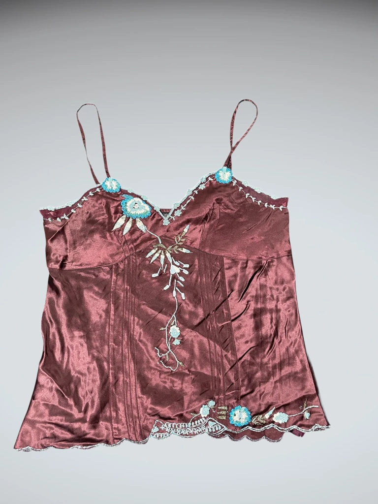 Dark purple flower detail top (M)