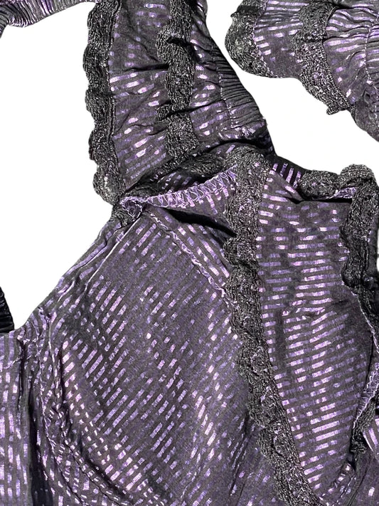 Ruffled Metallic Purple Top (S)
