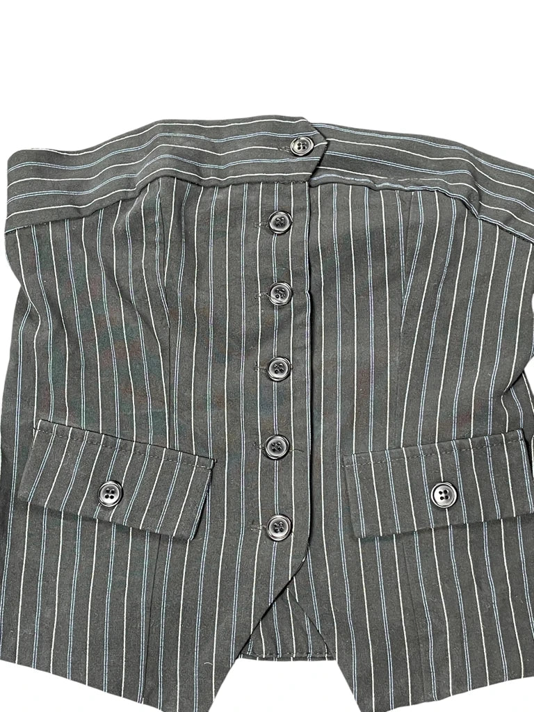 black pinstripe corset vest (S)