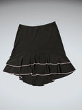 Minimalist Black Flounce Skirt (S)