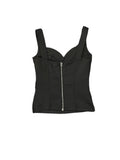 Black-on-Black Patterned Lace Lingerie Top (S)