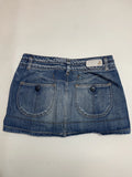 Flirty Denim Mini Skirt Low Rise Round Pockets Jfour Denim (M)