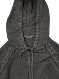 Charcoal Cable Knit Hoodie (M)
