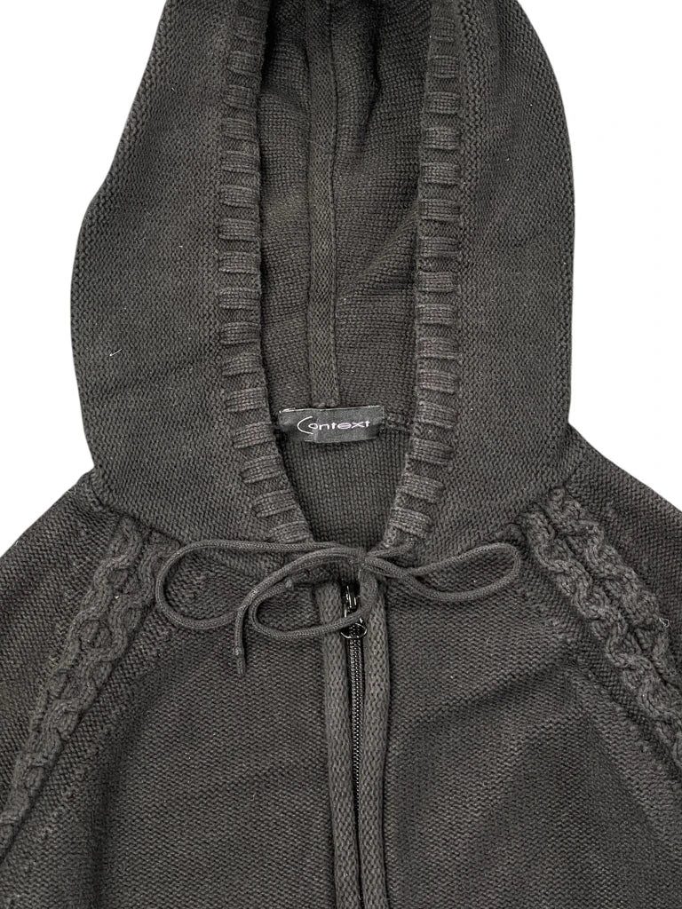 Charcoal Cable Knit Hoodie (M)
