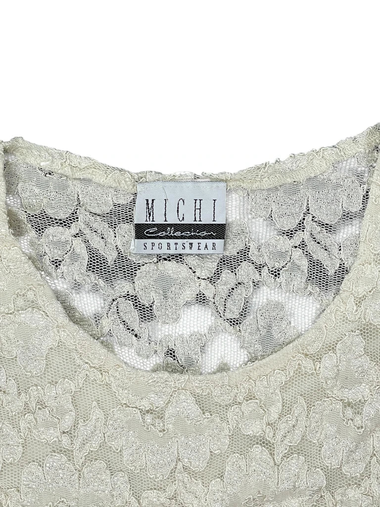 Michi Collection White Elegant Blouse Top (M)