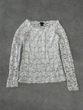 white lace long sleeve top