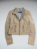 Black Rivet Light Brown Faux Leather Biker Jacket Women (M)